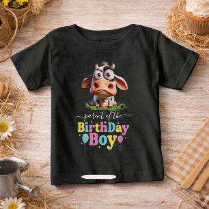 Cute Cow Farm Animals 2nd Birthday Party Baby T-Shirt