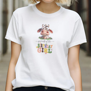 Cute Cow Farm Animals 2nd Birthday Party T-Shirt