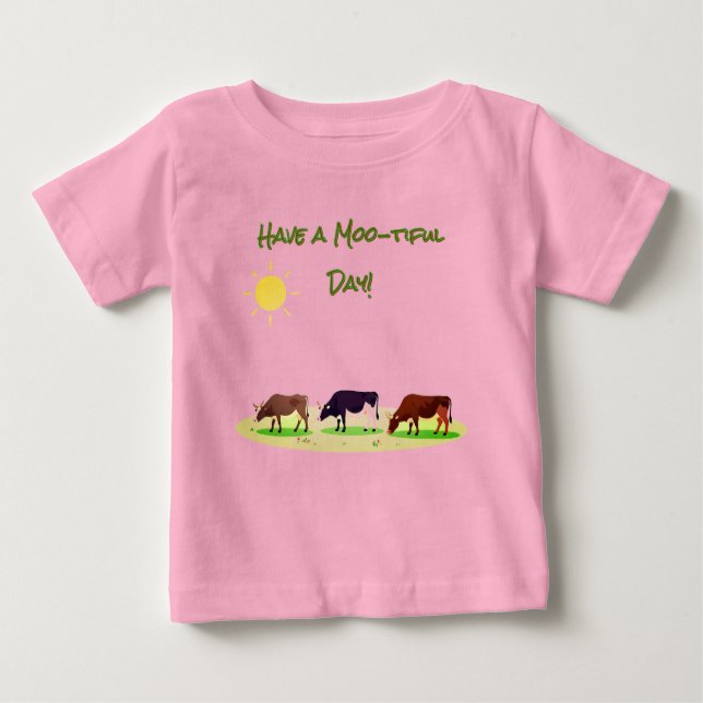 Cute Cow Farm Baby T-Shirt (Front)