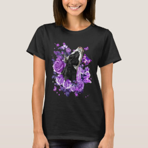 Cute Cow Farming Life Purple Flower Woman T-Shirt