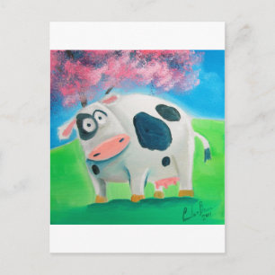 Cute cow folk art painting Gordon Bruce Postcard