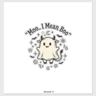 Cute Cow Ghost Halloween Moo Boo Vintage Design_1