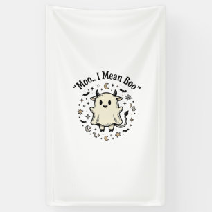 Cute Cow Ghost Halloween Moo Boo Vintage Design_1 Banner