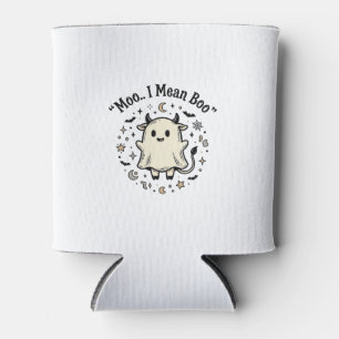 Cute Cow Ghost Halloween Moo Boo Vintage Design_1 Can Cooler