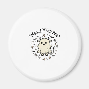Cute Cow Ghost Halloween Moo Boo Vintage Design_1 Magnet
