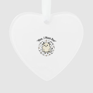 Cute Cow Ghost Halloween Moo Boo Vintage Design_1 Ornament