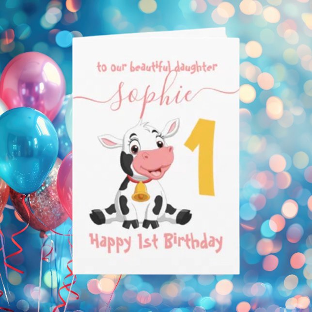 Cute Cow Girl Birthday  Card (If you're looking for something unique and charming, this cow birthday card is a must-see!)