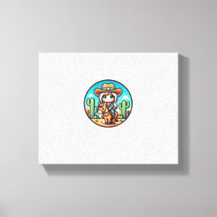 Cute Cow Girl Horse Riding Cowgirl Sunset Rider _1 Canvas Print