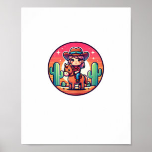 Cute Cow Girl Horse Riding Cowgirl Sunset Rider _3 Poster