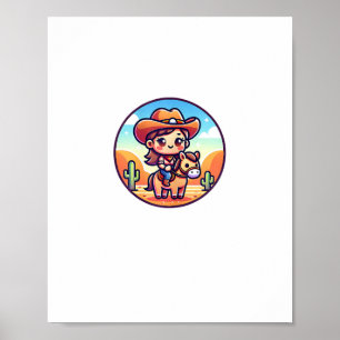 Cute Cow Girl Horse Riding Cowgirl Sunset Rider _8 Poster