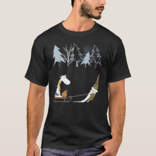 Cute Cow Gnome Christmas Leopard Christmas T-Shirt