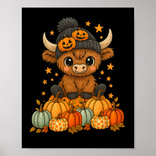 Cute Cow Halloween Pumpkin Fall Moo I Mean Boo  Poster