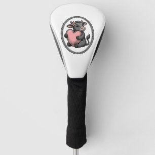 Cute Cow Heart Vintage Engraving Farm Shirt Golf Head Cover