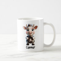Cute Cow Holding Letter C