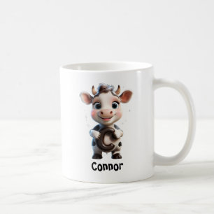 Cute Cow Holding Letter C Coffee Mug