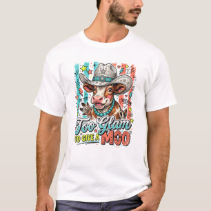Cute Cow in Cowboy Hat Vintage T-Shirt