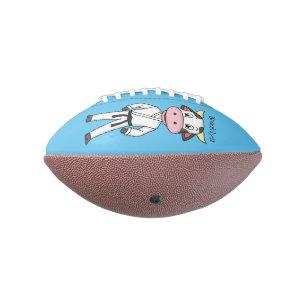 Cute cow in kung fu suit cartoon football