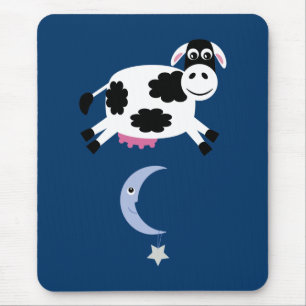 Cute Cow Jumped Over The Moon Mousemat