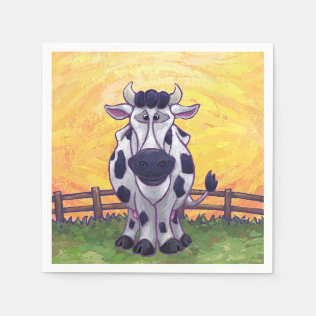 Cute Cow Kitchen Accessories Napkin (Front)