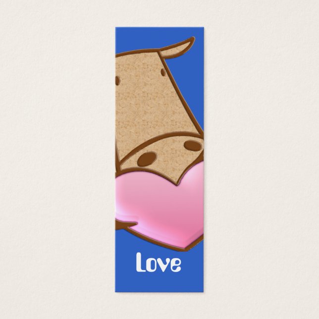 Cute Cow Love Bookmarks (Front)