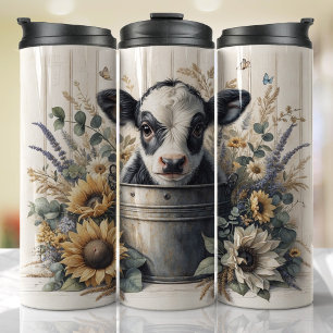Cute Cow Lover Gift Farm Thermal Tumbler