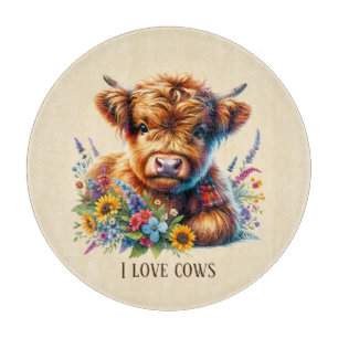 Cute cow lovers customisable cutting board