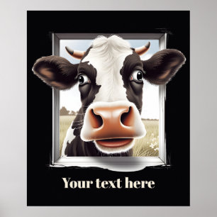 Cute cow lovers customisable poster
