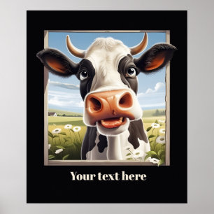 Cute cow lovers customisable poster