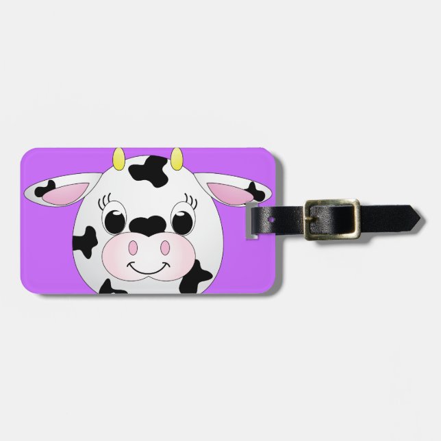 Cute Cow Luggage Tag (Front Horizontal)
