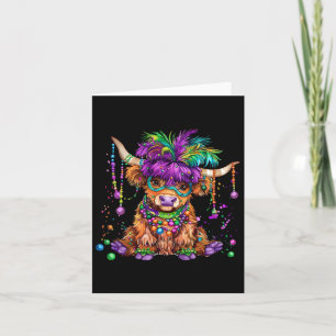 Cute Cow Mardi Gras Funny Cow Men Women Costume  Card