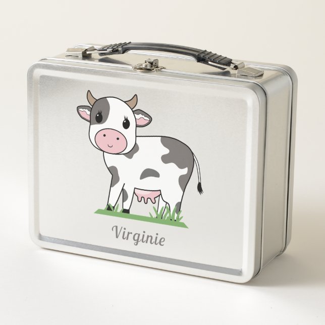 Cute Cow Metal Lunch Box (Front)