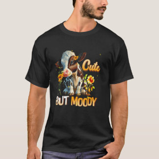 Cute Cow-Moody Cow Lovers Farm Cowgirl Baby Cow Su T-Shirt