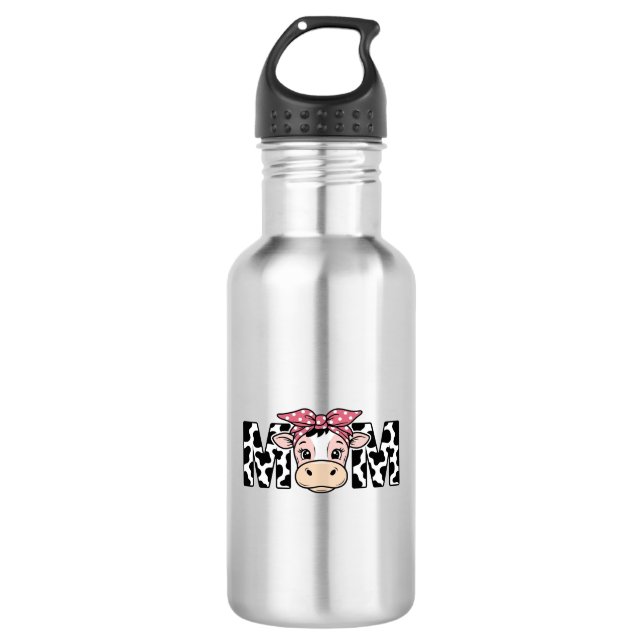 Cute Cow Mum Bow Graphic Design_1 532 Ml Water Bottle (Front)