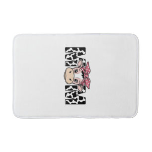 Cute Cow Mum Bow Graphic Design_1 Bath Mat