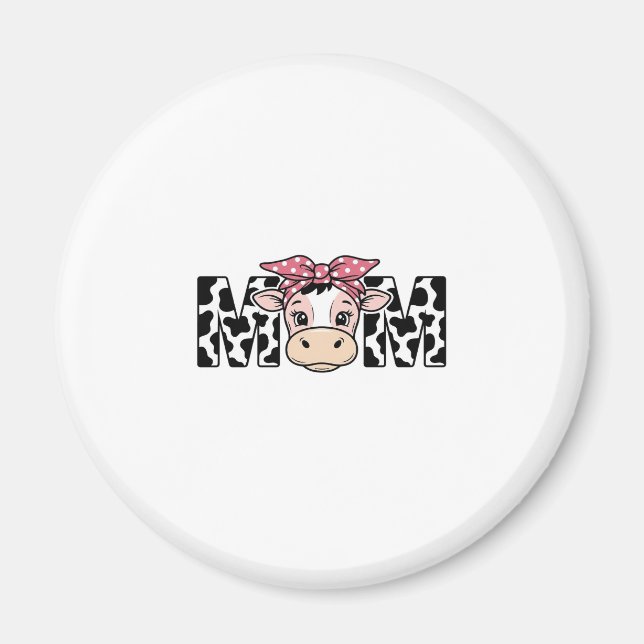 Cute Cow Mum Bow Graphic Design_1 Magnet (Front)
