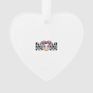 Cute Cow Mum Bow Graphic Design_1 Ornament