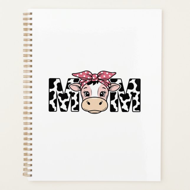 Cute Cow Mum Bow Graphic Design_1 Planner (Front)