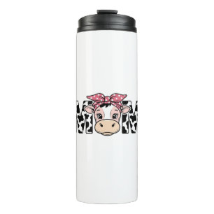 Cute Cow Mum Bow Graphic Design_1 Thermal Tumbler