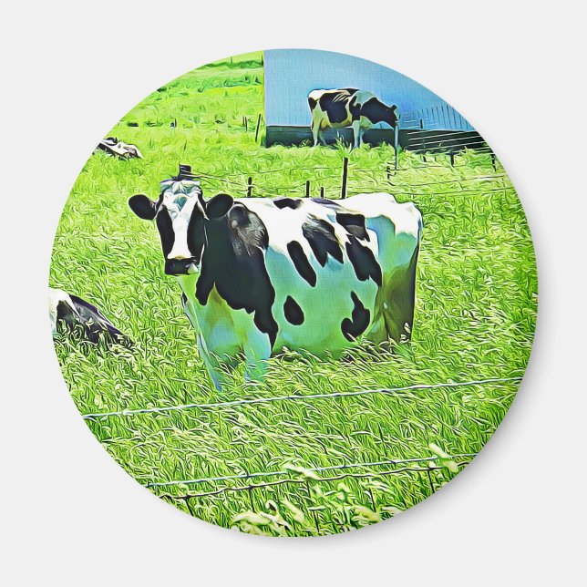 Cute Cow on the Farm Magnet (Front)