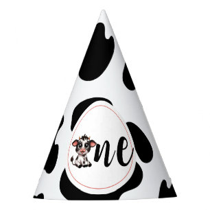 cute Cow one First Birthday Party Hat
