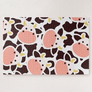 Cute Cow Pattern Jigsaw Puzzle