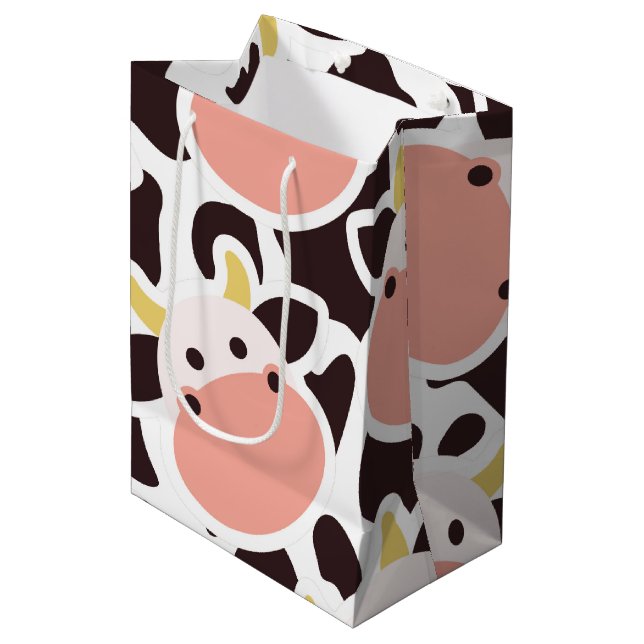 Cute Cow Pattern Medium Gift Bag (Front Angled)