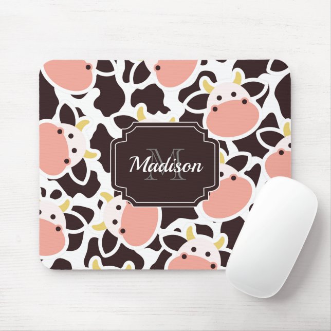 Cute Cow Pattern Mouse Pad (With Mouse)