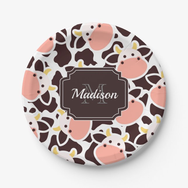 Cute Cow Pattern Paper Plate (Front)