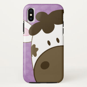 Cute Cow Phone Case Purple and Brown