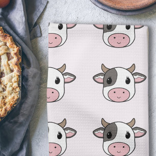 Cute Cow Pink Kitchen Towel