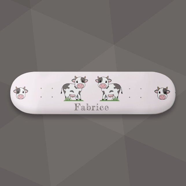 Cute Cow Pink Skateboard (Cute Cow Pink Skateboard)