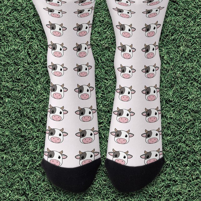 Cute Cow Pink Socks (Cute Cow Pink Socks)