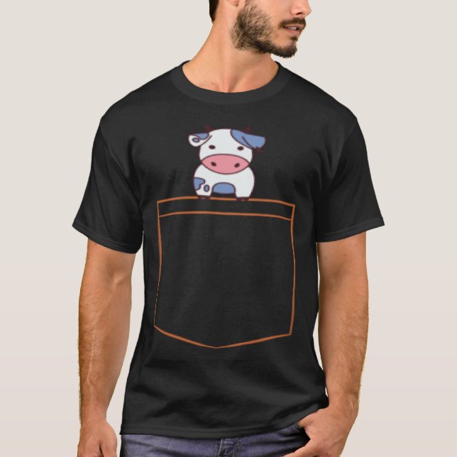 Cute Cow Pocket Pullover Hoodie (Front)