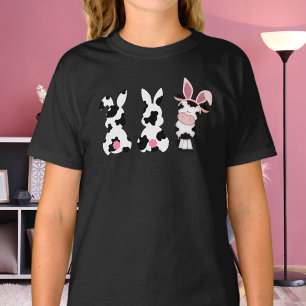 Cute Cow Print Bunnies and Cow Easter Bunny T-Shirt